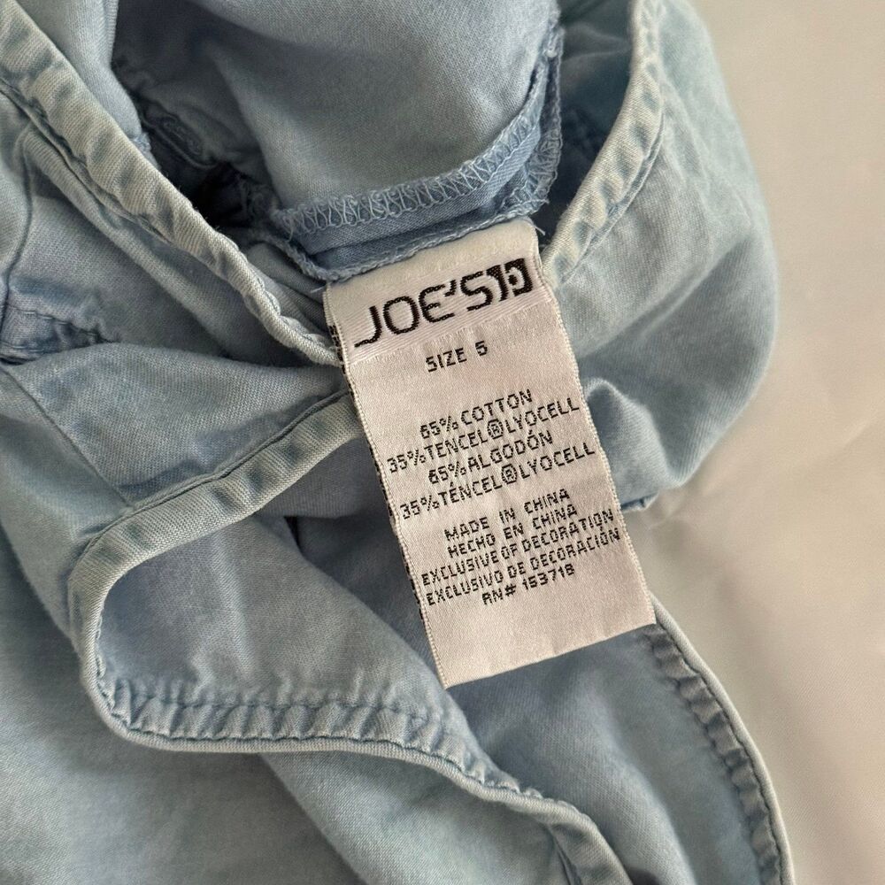 Joe’s Jeans Girls 5 Romper Denim Embroidered Flowers Elastic Waist Summer - Picture 7 of 7